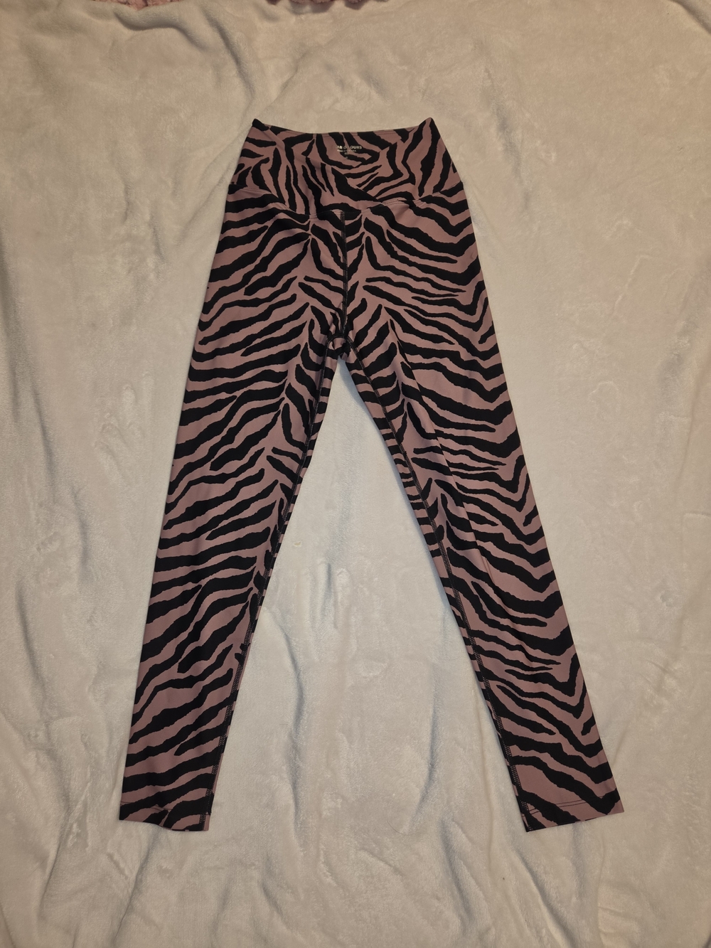 Year of Ours Pink and Black Cross Front Zebra Print Leggings